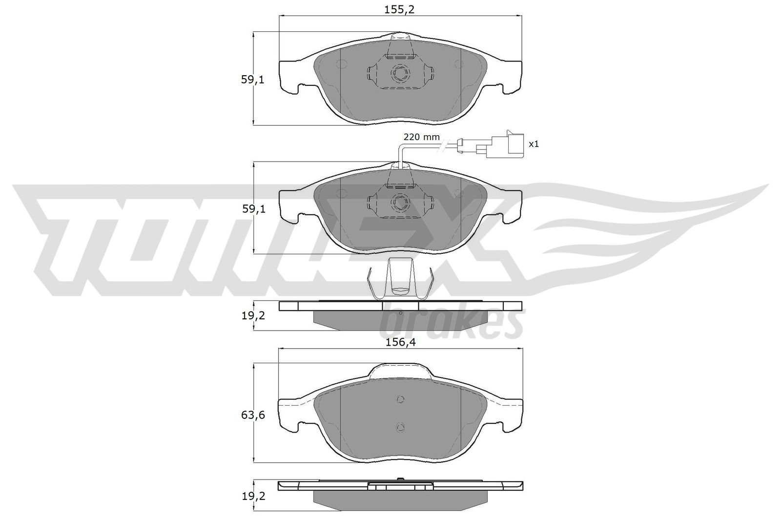 Sada brzdových platničiek kotúčovej brzdy TOMEX Brakes